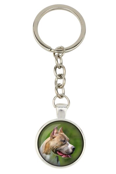 Art - Dog Pit Bull - keychain with your photo, key decoration, bag pendant fr...