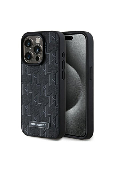 Stef's Cat Husa MagSafe pentru Apple iPhone 15 Pro, Karl Lagerfeld, Monogram ...