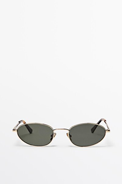 Massimo Dutti Metalik oval güneş gözlüğü