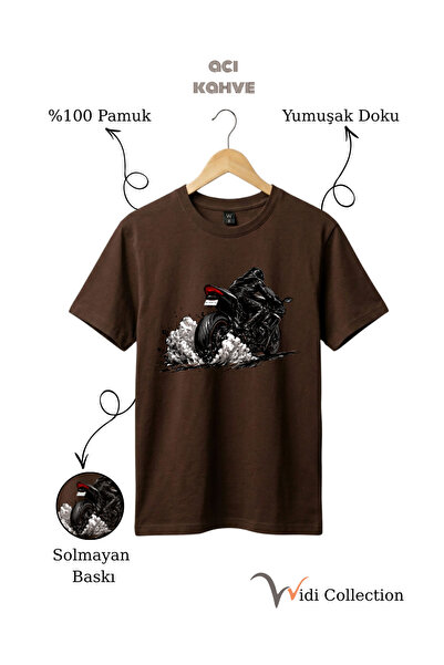 WİDİ Tricou unisex cu efect de fum, 100% bumbac, croială normală, Motor Tire ...