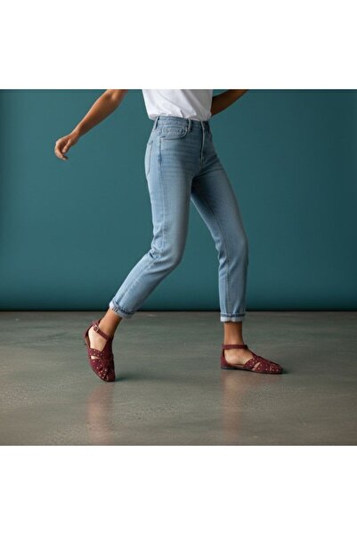 NE&VE SHOES Γυναικεία καθημερινά σανδάλια με λεπτομέρεια από μπορντό σουέντ κ...
