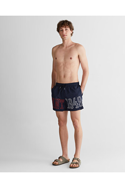 Gant Erkek Lacivert Regular Fit Logolu Mayo Şort