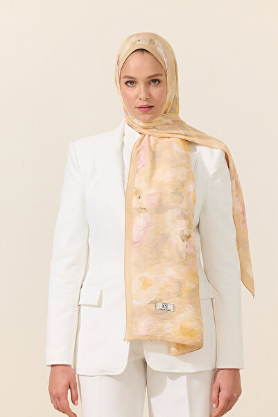 cs camellia scarf Șal din bumbac și viscoză Rosalie - Somon