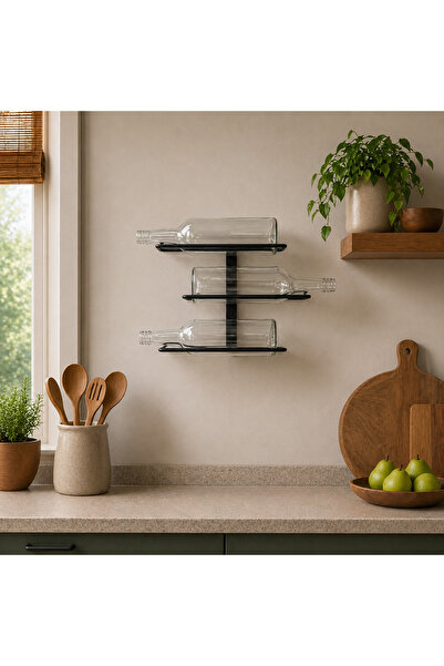 Rack And Cork - Metal Şarap Rafı | 10'lu Şişe Rafı | Modern Şişe Saklama Ünitesi