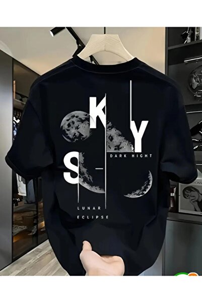bellanova Sila Trend Unisex Black Oversize Printed T-Shirt Streetwear Comfort...