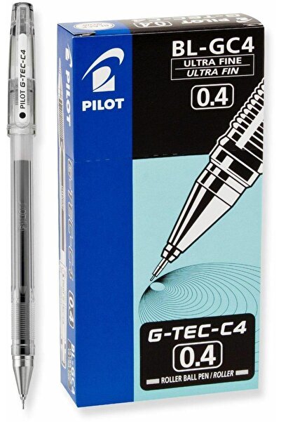 Pilot G-tec C4 0.4mm Kapaklı Jel Kalem Siyah