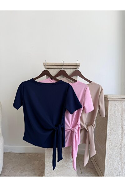 MY AÇELYA BUTİK Modern Kuşak Tişört