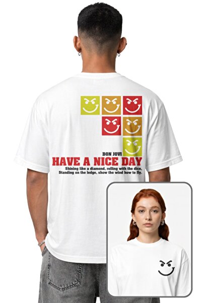 Fuddy Moda Μπλουζάκι Unisex Bon Jovi με στάμπα στην πλάτη  "Have A Nice Day "...