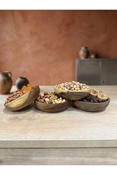 LAVORA 4-Piece Acacia Snack Bowl