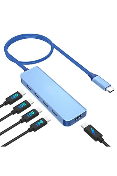 VCOM CUE11s Type-C إلى 4-Usb-C (10 جيجابت في الثانية) + مُضاعِف إشارة PD 3.0 ...