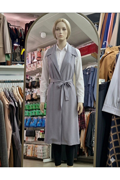 MODA yakalı gri yelek