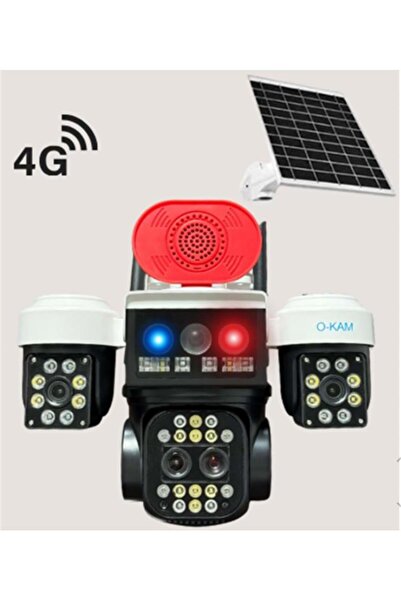 O-KAM PRO OKam O-KAM 5051 3 LENS 10X OPTİK ZOOM 4G SOLAR RED SPEAKER PTZ KAMERA