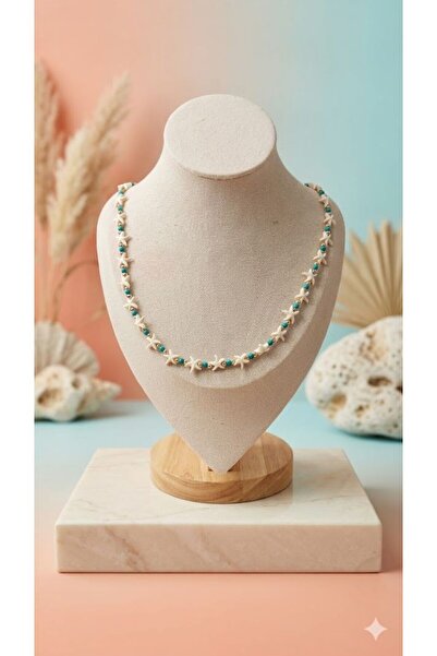 GMN COLLECTION YENİ SEZON ALAÇATI STİLİ YILDIZLI DENİZ KABUKLU SEDEFLİ KOLYE
