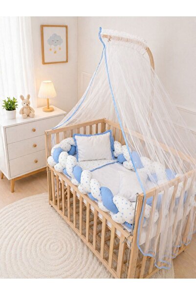 Babycom 60-120 beşik+bej örgüiü uyku seti