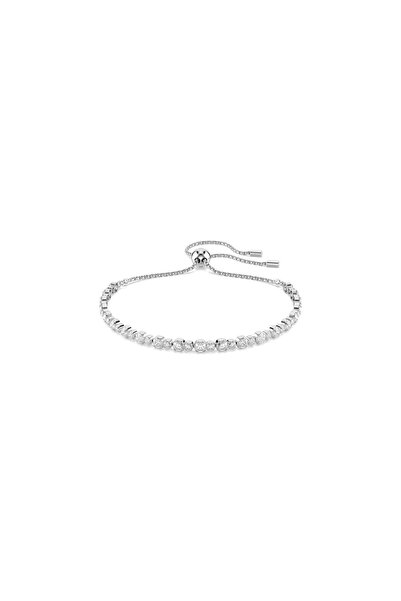 Swarovski Matrix Tennis Bileklik Karişik Yuvarlak Kesim Beyaz Rodyum Kaplama