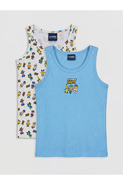 LC Waikiki Rmz Gi̇yi̇m Farkiyla Stumble Guys Printed Boys' Undershirt 2-Pack