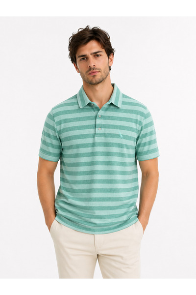 Caprisel Men's Striped Polo Neck T-shirt