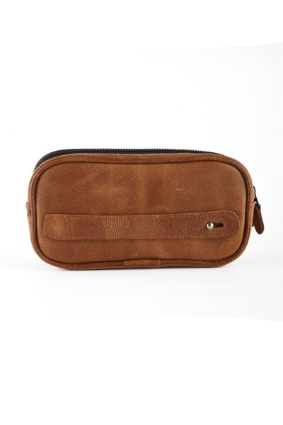 Latife Luxury Genuine Calfskin Crazy Vintage Men's Handbag and Shaving Bag - Multi-Purpose