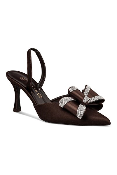 Envie Shoes Γυναικεία Παπούτσια Γόβες BOW SLINGBACK PUMPS E02-22090-28 Καφέ Σ...