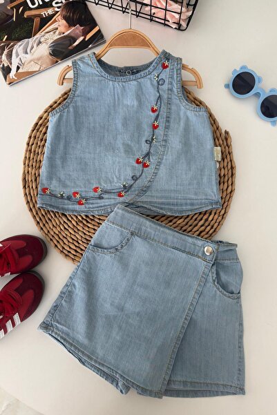 Minigimin Cicileri My Little One's Cicileri Strawberry Embroidery Asymmetrica...