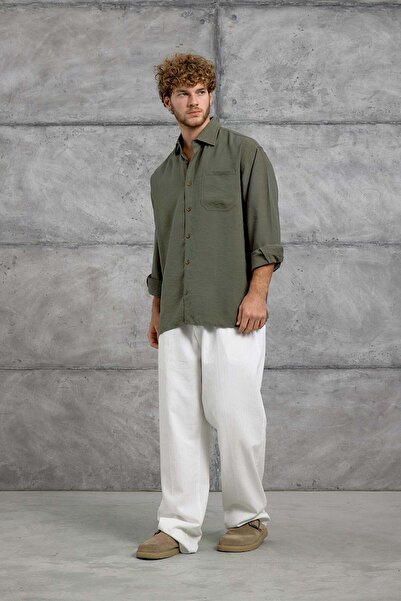 NOMARC Green Modal Fabric Oversize Shirt