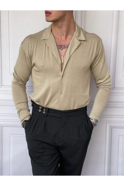 MODEFENDİ Cămașă din tricotaj 100% bumbac, croială slim fit