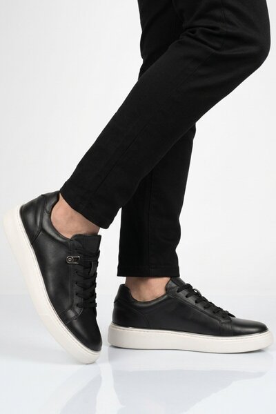 Aspor Black Genuine Leather Men's Casual Shoes