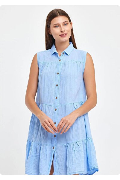 Org Marka Store HEAVEN 3020 Муселинова многопластова рокля без ръкави