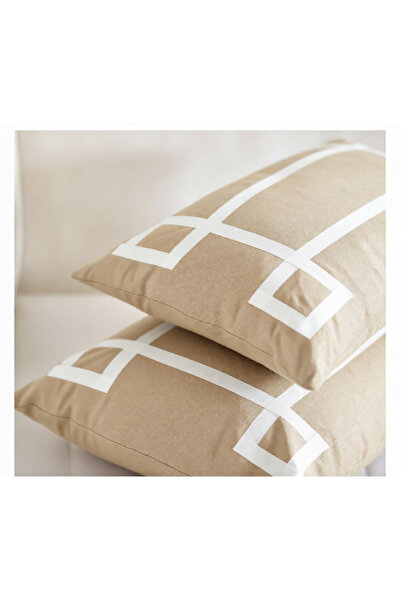 METİNEV Decorative Navy Blue White Pillow Case