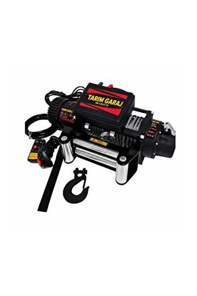 TarımGaraj Tarım Garaj 13500 LBS Elektirkli 12 V ve Kumandalı Çekme Vinç 6.6 HP