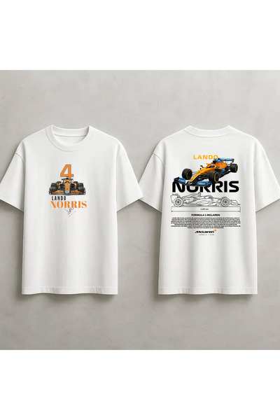 STİL-X Lando Norris Formula 1 Printed Unisex 100% Cotton Oversize T-Shirt