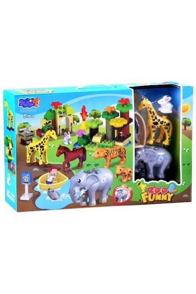 OEM Set de cuburi de construcție Grădina Zoologică 51 de piese