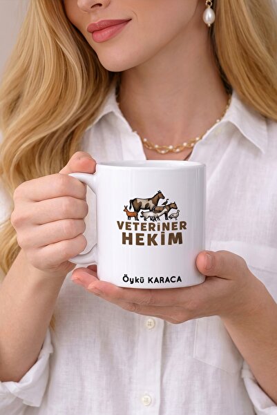 Kirbi Reklam Veteriner Hekim Meslek Kişiye Özel Çift Taraflı Baskılı Porselen...
