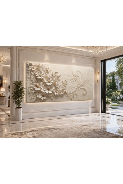 HDART Premium Seri Ultra Gerçekçi Rölyef Efektli Kanvas Tablo Duvar dekoru Du...