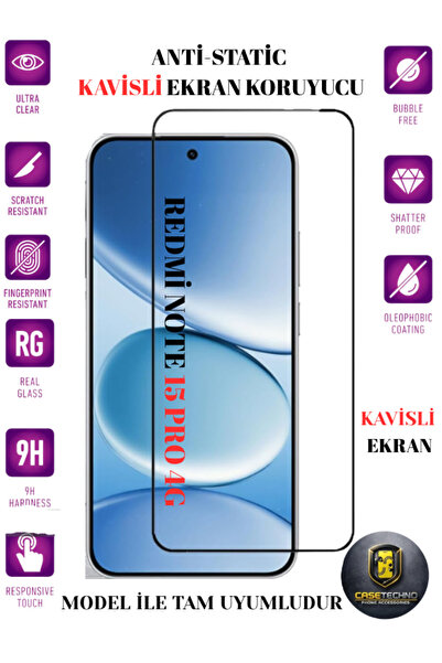 CaseTechnoo Redmi Note 15 PRO 4G Kavisli Ekran Koruyucu Temperli Cam