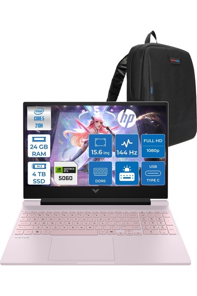 HP Victus 15-FA2009NT Intel Core 5 210H 24GB 4tb SSD 8GB/RTX5060 15.6" Fhd 14...
