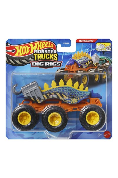 mattel ХОТ УИЛС МОНСТЪР ТРЪК ГОРИГИРИДИ 6-КОЛЕСНА МЕТАЛНА КОЛА МОТОСАУРУС МАС...
