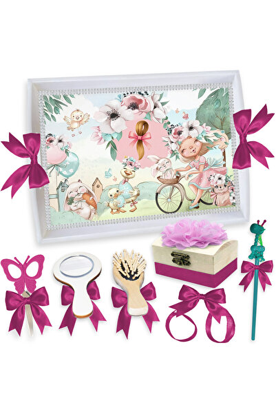 LoreBebe Set Tava Taiere Mot Fete, Tavita Alba, 7 Piese, Model Mot Frumos, 32...