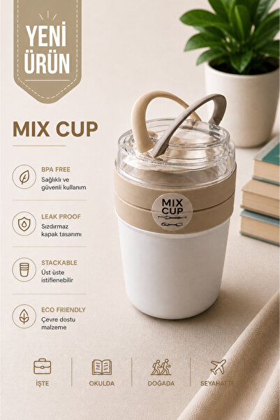 EMİLA HOME EmilaHome MIXME Muesli Cup 650 Ml Beslenme Kabı &Yoğurt Kabı & Mam...