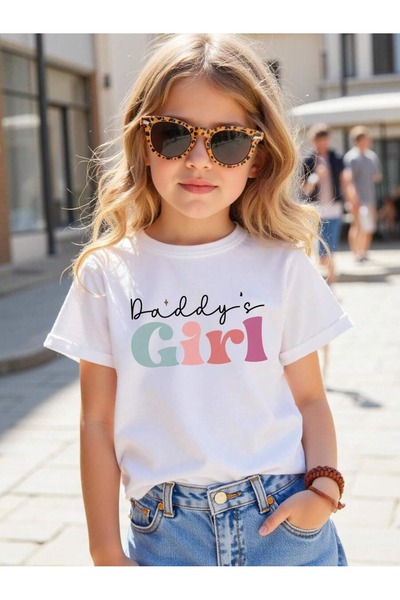 SVART WEAR تي شيرت للأطفال والمراهقين مطبوع عليه 'Daddy's Girl' برقبة دائرية ...