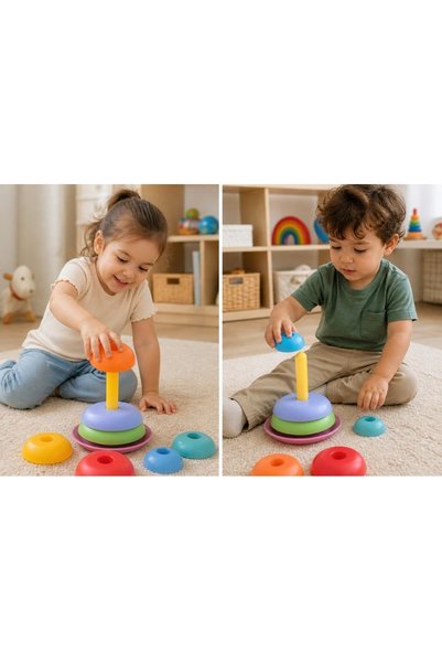 Margo Toys حلقات ملونة متأرجحة - حلقات توازن تعليمية للأطفال (12 شهرًا فما فوق)