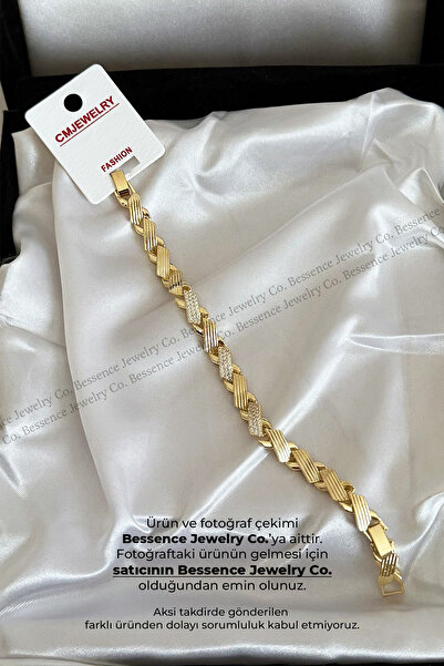 Bessence Jewelry Co CM Jew 14K Gold VIP New Sonsuzluk Dokulu Premium Çelik Bi...