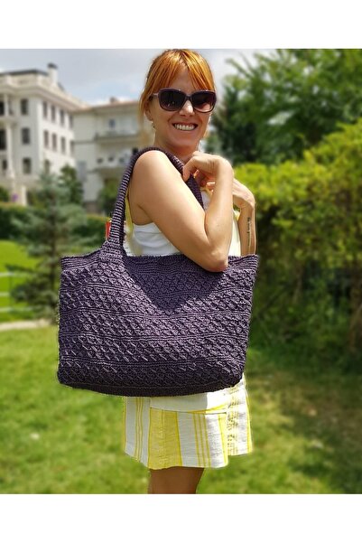 mishyhandmade Kağıt İp, Astarlı, Tasarım Çanta