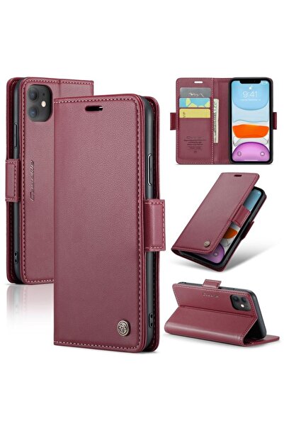 Caseme 023 Luminus Θήκη Πορτοφόλι Wine Red (Apple iPhone 11)
