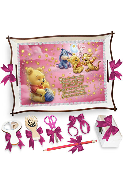 LoreBebe Set Tava Taiere Mot Fete, Tavita Mot, 7 Piese, Model Winnie Roz, 32x...