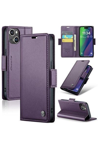 Caseme 023 Luminus Θήκη Πορτοφόλι Purple (Apple iPhone 15)