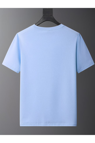 NEVERMIND Sevgili Kombini Tişört 2’li Set Ayıcık Baskılı Unisex Çift Tişört %100 Pamuk Mavi