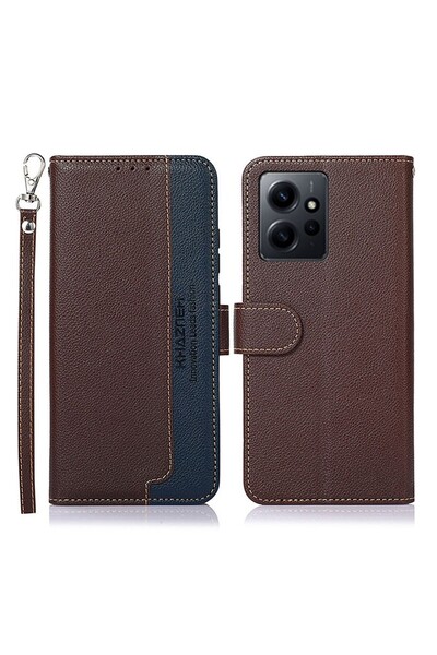 KHAZNEH Litchi Texture Θήκη Πορτοφόλι Brown (Xiaomi Redmi Note 12 4G)