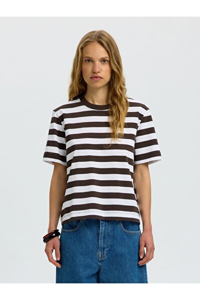 SELECTED T-Shirt Gestreiftes Boxy fit