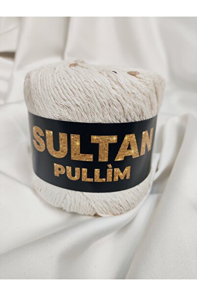 Sultan Ață de tricotat manual Pullim din bumbac, auriu alb cu paiete, 50gr. (...